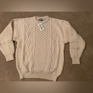 Aran Crew Neck sweater ecru 🍀💚 XXL Men/Women